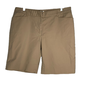 ELLEN Tracy beige cotton blend shorts.